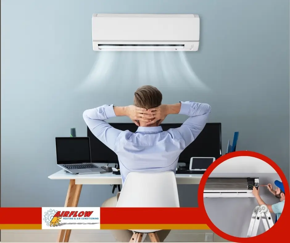 Professional technician inspecting a central air conditioning system in a Skokie, IL home.